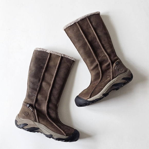 Keen Shoes - KEEN Women’s Hoodoo Tall Leather Winter Boots KEEN.DRY Fleece Lined Brown 9.5